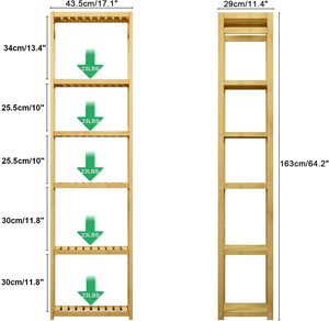 6-Tier במבוק אמבטיה מדף אחסון מתלה, אמבטיה מגבת מדף - Product Image 2