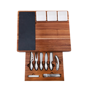 Biểu Tượng Tùy Chỉnh Slate Trượt Trong Ngăn Kéo Pho Mát Hội Đồng Quản Trị Bộ Slate Charcuterie Board Set Với Pho Mát Dao Bộ - Product Image 2