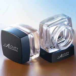 Kem mặt lọ thủy tinh sang trọng vuông 50g lọ thủy tinh mỹ phẩm lọ thủy tinh cho kem mặt - Product Image 2