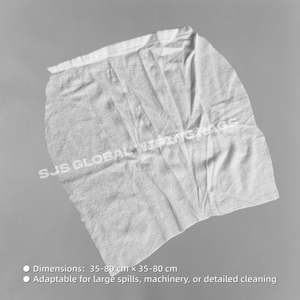 Trapos de algodón blanco 100% de alta resistencia, 20 lbs, paños de limpieza económicos para taller industrial - Product Image 3