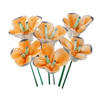 Anggrek Phalaenopsis Keramik Buatan Tangan, Ornamen Porselen Kecil Kreatif, Buket Bunga Artifisial, Kotak Kertas Bergaya Modern Sederhana