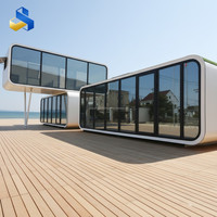 Mini-maison de luxe en acier de 20 pieds, type Apple Cabin, respirante, pour hôtels et cafés