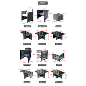 Hiện Đại Không Thấm Nước Có Thể Gập Lại Đồ Nội Thất Ngoài Trời Set-Mây Bàn Ăn Ghế Cho Biệt Thự/Sân/Ngoài Trời/Ban Công/Vườn Giải Trí - Product Image 5