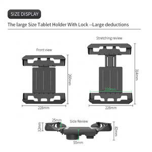 Heavy Duty Industrial Large Locking <b>Tablet</b> <b>Holder</b> for Travel Spin Bike Stroller Treadmill Golf Cart Wheelchair Stand - Product Image 3