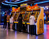 LECHUANG Machine d'arcade commerciale Penny Pusher en métal et plastique, jeu interactif à jetons avec récompenses, pour aire de jeux intérieure pour enfants, version anglaise