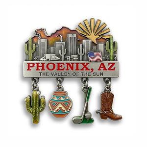 Aimant de réfrigérateur personnalisé en alliage de zinc, souvenir 3D de Santa Fe, Nouveau-Mexique, États-Unis, <span class=keywords><strong>tourisme</strong></span> urbain, logo personnalisé OEM, cadeau - Product Image 5