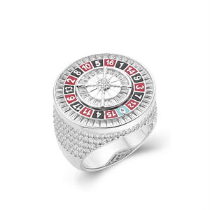 Tendy élégant rappeur bijoux laiton cuivre 5A diamant entièrement glacé argent hommes cubique zircone anneaux - Product Image 2