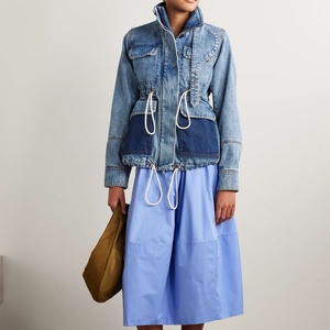 2025 OOTD Fashionable Casual <b>Denim</b> <b>Coat</b> Washed Zipper-up Cotton Filled Top for Autumn/Winter Women Jackets - Product Image 1