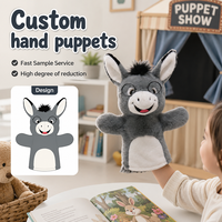 Marionnettes à main personnalisées en forme d'animaux de la forêt pour enfants, jouets en peluche rembourrés avec du coton PP, tissu super doux, anniversaire
