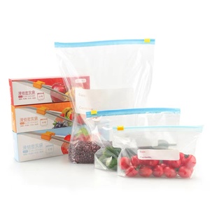 Bags Freezer Zipper Bag Reusable Food Storage Bags - 10 Pack BPA FREE Flat Freezer Bags Plastic Slider Zipper Bag