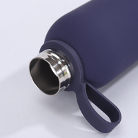 Bouteille d'eau en acier inoxydable Soft Touch 500 ml, double paroi, isolée sous vide, thermos, revêtement en caoutchouc, bouteille de sport, logo personnalisé