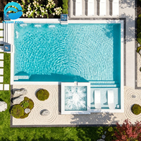 Villa de luxe, hôtel, spa prêt à l'emploi, jacuzzi, piscines modulaires, système de filtration, piscine en acrylique 14 x 42, piscine en fibre de verre