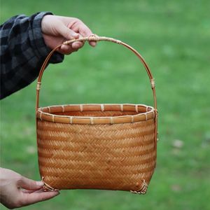 <b>Bamboo</b> Woven Storage Baskets Rectangle Handmade For Kitchen Food <b>Container</b> Neatening - Product Image 4