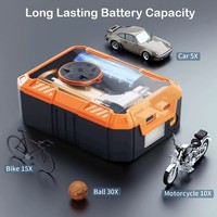 Compresseur d'air portable 7,4 V en ABS pour pneus de voiture avec manomètre numérique, moniteur de pression des pneus, arrêt automatique, pompe d'urgence portative pour