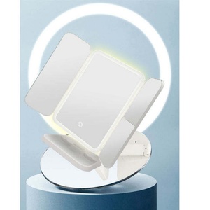 Miroir de maquillage pliable avec lumière LED personnalisée, grossissement 1X/2X/3X, miroir de maquillage rechargeable, miroir de vanité - Product Image 4