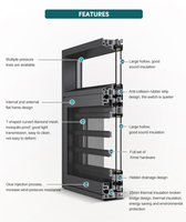 ZEKIN, Villa personalizada a prueba de huracanes, aleación de aluminio negra de alto impacto, perfil fino, ventanas y puertas de aluminio, ventana abatible