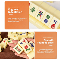 Jeu de tuiles de Mahjong moderne de Taïwan en acrylique, durable, imperméable, portable, pour usage domestique, kit standard complet, blocs de jeu lisses
