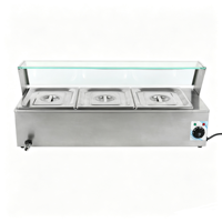 Chauffe-Plats Électrique de Comptoir avec Mode Économie d'Énergie, Bain-Marie Chauffant pour Buffet