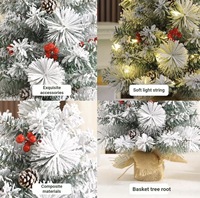 Mini sapin de Noël artificiel de bureau 45/60 cm, sapin floqué à aiguilles de pin mélangées
