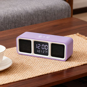 Enceinte Bluetooth intelligente en bois numérique pour décoration intérieure, avec <span class=keywords><strong>radio</strong></span> FM, veilleuse LED et <span class=keywords><strong>réveil</strong></span>, pour table <span class=keywords><strong>de</strong></span> <span class=keywords><strong>chevet</strong></span> ou bureau - Product Image 6