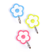 Cuatro Juegos de Ganchos Adhesivos Fuertes, Creativos, Coloridos, con Diseño de Flores, de Plástico, Impermeables, Sin Clavos, para Decoración de Dormitorios y Salas de Estar