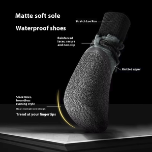 4PCS Set Winter Snow Dog Socks Waterproof Puppy Shoes Anti-Slip Outdoor Dogs Booties Solid Paw Protectors Classic Hot Pavement - Product Image 2