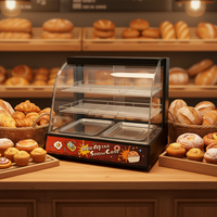 Vitrine chauffante électrique pour aliments, capacité 80L, contrôle manuel de la température (1°C), chauffage 910W, fonctionnement 24h/24 pour buffet