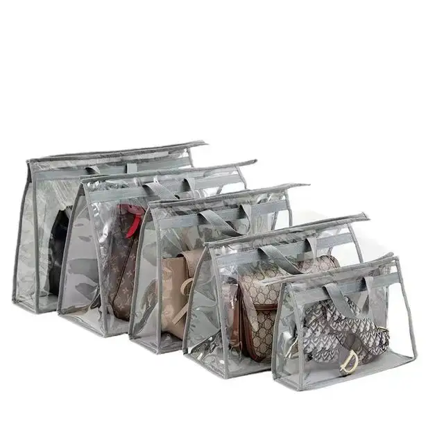 Yapears Clear Pvc Bag Dust Proof Storage Bag With Handle Velvet Branded Purse Custom Large Waterproof Polyester Pouch Dust Bag