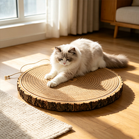 Grattoir à chat rond en liège naturel, planche à gratter circulaire pour chats d'intérieur, pour aiguiser les griffes