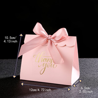 Caja de Dulces Reciclable con Nombre de los Novios Impreso, Recuerdo de Boda Artístico, Forro de Esponja, Cinta de Satén a Juego para Recuerdos de Despedida de Soltera