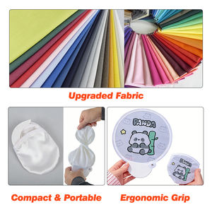 Fabrikgefertigter Faltbarer Mini-Handventilator, Zusammenklappbarer Taschen-Nylon-Faltfächer, Runde Wurfscheibe - Product Image 2