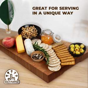 เขียงไม้หนา แข็งแรง ทนทาน ทำด้วยมือ สำหรับเตรียมอาหารในครัว พื้นผิวเรียบ ไม่มีรอยแตก - Product Image 5