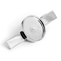Épingle à cravate couleur cuivre argent or avec porte-monnaie vierge rond de 21mm pinces à cravate Base Cabochon barre à cravate pour hommes