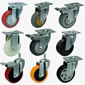 RTS Medium duty caster 3 4 5 inch orange PVC rubber fixed swivel castors supplier manufacturer wheels