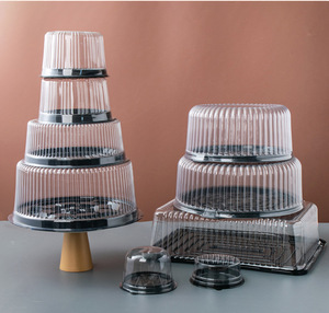 3/4/6/8/9/10/11/14 Inch Transparent Plastic Cupcake Boxes Chiffon Mousse Cake Container Baking Packaging Box for Bakery