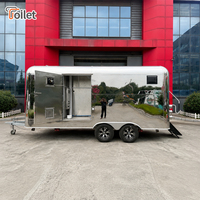 Remorque Sanitaire Mobile à Finition Miroir, 2 Stations, Remorque de Toilettes Portable de Luxe en Acier Inoxydable, Fabricant