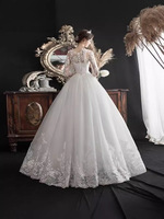 2025 robe de mariée en gros fête robe de bal personnalisé printemps dentelle brodée mi manches mariage de mariée