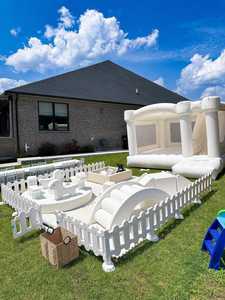 Aire de jeux intérieure commerciale LB-W, équipement de jeux souples, châteaux gonflables blancs, piscine à balles et toboggan pour fêtes d'enfants de 2 à 12 ans - Product Image 2