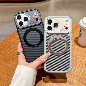 เคสโทรศัพท์มือถือแบบแม่เหล็กดั้งเดิมสำหรับ iPhone 17 16 Pro Max พร้อมขาตั้งคาร์บอนไฟเบอร์  ฝาหลังแบบปรับได้ - Product Image 4