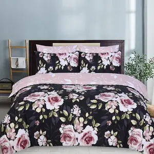 Wholesale Floral Pattern 100% Soft Beautiful Floral Bedding Roses Cotton Reversible Duvet Cover With Pillowcases