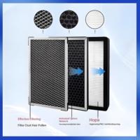 Vente en gros de boîtes de purification d'air carrées en plastique ABS LANTISAIR à haute efficacité et à économie d'énergie, filtre HEPA personnalisé, charbon