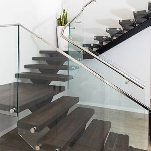 Scala a Scomparsa in Legno di Noce per Interni, Design Fluttuante e Lineare con Struttura in Acciaio per Sicurezza - Product Image 2