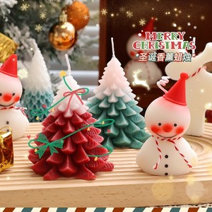 Velas Aromáticas con Forma de Muñeco de Nieve, Cera de Soja Mixta, Decoración Navideña, Ambiente Cálido para el Hogar - Product Image 5