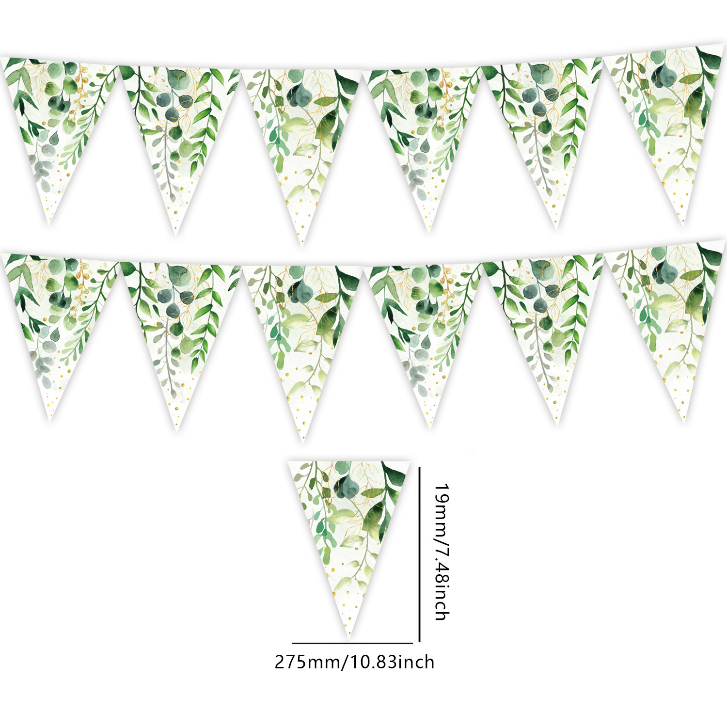 Bandera triangular 12 piezas-hoja de eucalipto