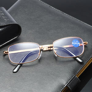 Nuevo vidrio de lectura <span class=keywords><strong>presbicia</strong></span> de moda ultraligero doblado <span class=keywords><strong>gafas</strong></span> de lectura de doble luz Anti luz azul plegable y llevar con estuche - Product Image 3