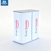 Comptoir promotionnel avec éclairage LED, stand d'exposition, comptoir escamotable en tissu tendu, structure en aluminium portable, table de salon professionnel