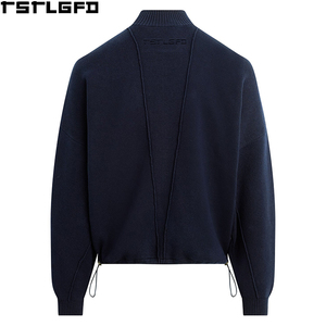 Oem Odm Mock Neck <b>Sweater</b> Men Heavyweight Fine Knit Jumper Charcoal Grey Men'S Hoodies & Sweatshirts Clothing Manufacturers Bulk - Product Image 2