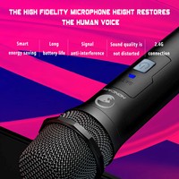 Honcam 2.4G Microphone de jeu sans fil compatible avec l'ordinateur Karaoké Wii PS5 PS4