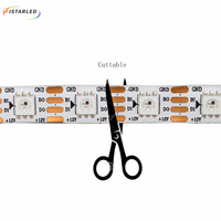 Bande LED intelligente flexible programmable à double données SPI TTL, 10 mm de largeur, SMD5050, DC12V, RGB, WS2815, intégrée, 60 LED adressables