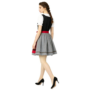 Vestido Dirndl con Cintura Imperio, Escote Corazón, Corte en A, Colores en Contraste, Disfraz para Festival, Traje para Fiesta de Oktoberfest, Sin Etiqueta - Product Image 3